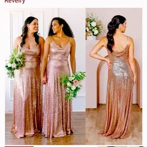 NWT Sequins Bridesmaid dress. Rose gold. Style- Hazel